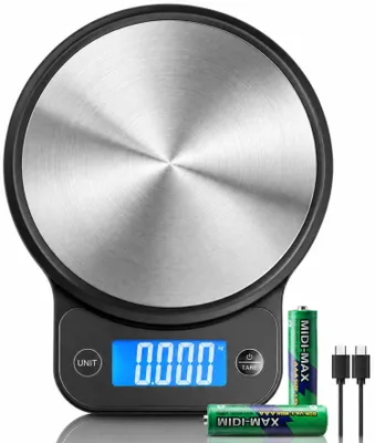 Digitale Küchenwaage 10 kg, 0,5 g, USB-C, Tara-Funktion