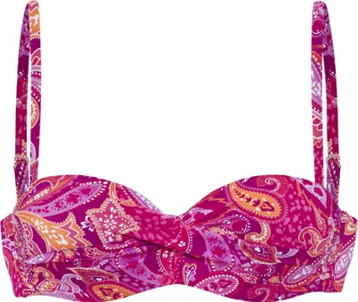 Produktbild von VIVANCE Bügel-Bandeau-Bikini-Top Pretty pink bedruckt Größe 42 Cup D