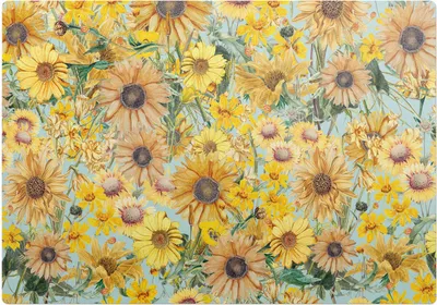 Produktbild von Blumenwiesenmuster – Bodenschutzmatte – Rutschfest – Schutzmatte für Büro – Vinylmatte – Stuhlunterlage –100 x 70 cm