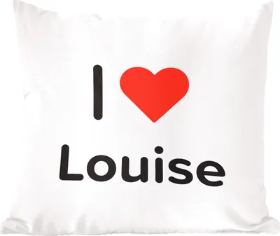 Produktbild von MuchoWow® Zierkissen Sofakissen Wohnzimmer Dekokissen 60x60 cm Ich liebe - Louise - Mädchen - Sitzfläche - Foto Polster