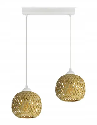 Obrázek produktu pro LUXOLAR Závěsné svítidlo Natural Bamboo 2 plameny E27 60 W - Stropní svítidlo BOHO Design - Závěsné svítidlo do obývacího pokoje, kuchyně