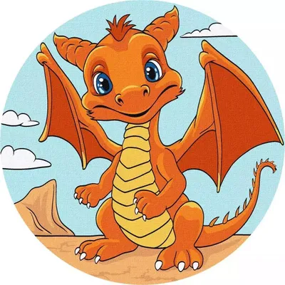 Obrázek produktu pro Malování podle čísel – Oranžový drak 19 cm – Ideyka