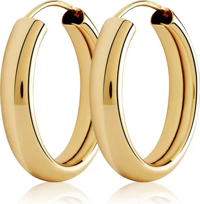 Produktbild von Paar 20mm Creolen 333 Gelbgold 8 Karat klassische Gold Ohrringe 3,9mm breit