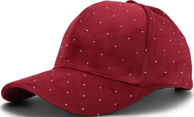 Produktbild von styleBREAKER Damen Baseball Cap mit Strass Nieten | 6-Panel Samt Basecap mit gebogenem Schirm | Verstellbare Einfarbige Kappe mit Klettverschluss 56-59 cm