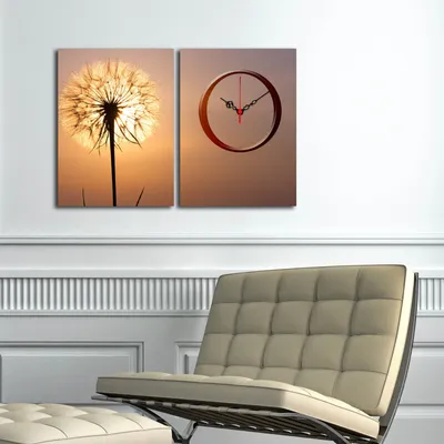 Produktbild von Opviq, 2P3040CS- CTY1664, Bunt, Wanduhren, 60 x 38 cm, 100% Wildleder -Leinwand