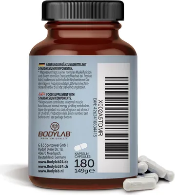 Produktbild von BODYLAB Magnesium Komplex - 180 Kapseln