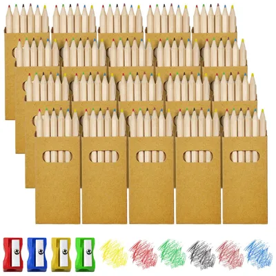Productafbeelding van Mini Potlood Set met 120 Stuks en Puntenslijpers voor Schetsen en Schrijven