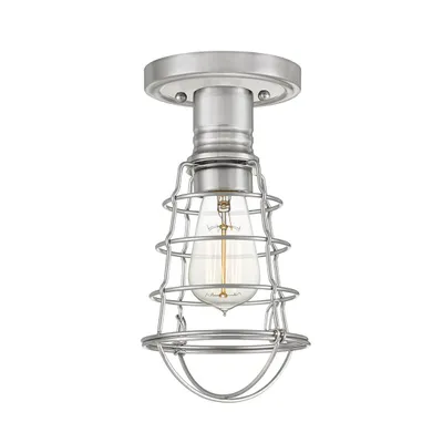 Zdjęcie produktu dla Lampa sufitowa Mixon szczotkowany nikiel 1xE27x60W metal wym:27,1x14,5x13,5cm IP20 Quoizel