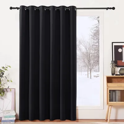 Obrázek produktu pro Záclona, očka, černá, nepropouštějící světlo, rozměry 210 x 200 cm, materiál: polyester