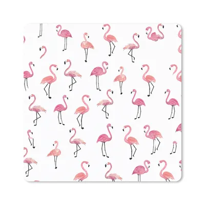 Produktbild von MuchoWow® Mauspad Mousepad Flamingo - Vogel - Rosa - Muster 20x20 cm - Mousepads - Maus Mat - Pad - Mausunterlage - Desk Mat - Bureauartikeln