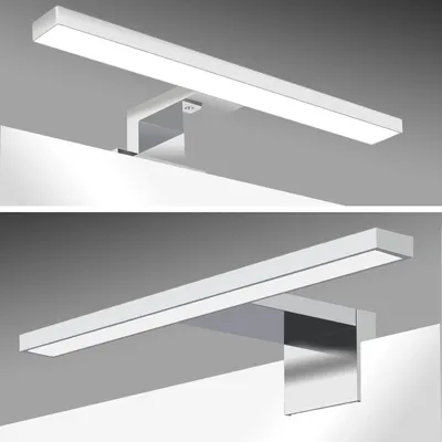 Produktbild von LED Spiegelleuchte 3in1 Badezimmer 5W 30cm LED Wandleuchte Kaltweiß IP44 230V Wandleuchte Spiegellampe, Badezimmerschrank Spiegelleuchten Elena Silber