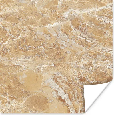 Produktbild von MuchoWow® Poster Marmor - Weiß - Braun 75x75 cm - Wand Dekoration