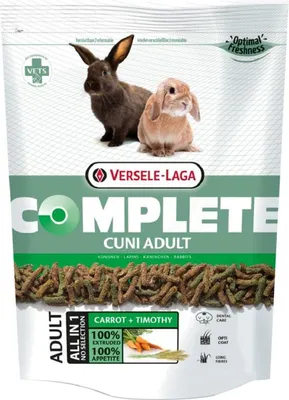 Produktbild von Versele-Laga Cuni Adult Complete, Granulat, 500 g, Kaninchen, Vitamin A, Vitamin C, Vitamin D3, Vitamin E, Kupfer, Kupfersulfat, Jod, Eisen, Manganese, Selen, Zink, 14%