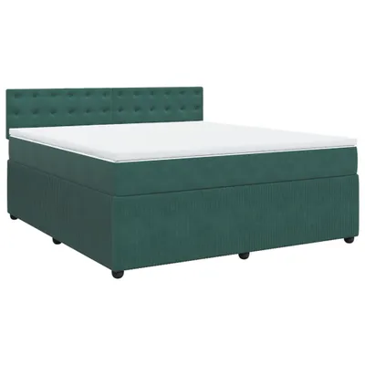 Produktbild von Boxspringbett mit Matratze Dunkelgrün 180x200 cm Samt
