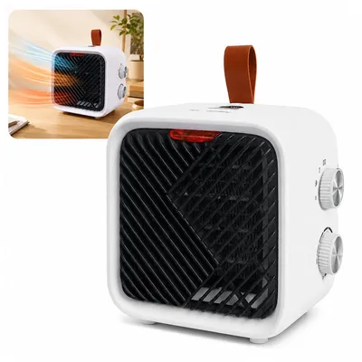 Produktbild von Keramik Heizlüfter 1500W mit Thermostat, Mini Heizlüfter mit 3 Heizstufen, PTC Elektroheizer für Büro, Schlafzimmer und Zuhause, Überhitzungsschutz