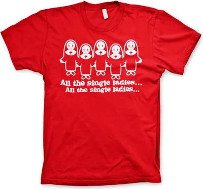 Produktbild von All The Single Ladies... T-Shirt - Medium - Red