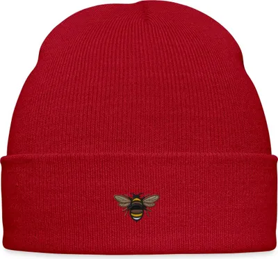 Produktbild von Spreadshirt Stickmotiv Hummel Lustiges Tier Design Bestickte Wintermütze, One size, klassisch Rot