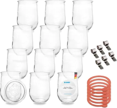 Produktbild von Einmachgläser - Zur Aufbewahrung von Lebensmitteln - 12 Stück - 1 Liter
