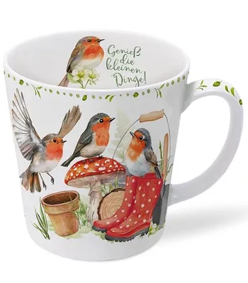 Produktbild von Kaffeebecher Rotkehlchen, Kaffeetasse Tassen Teetassen, Garten, Sommerrotkehlchen