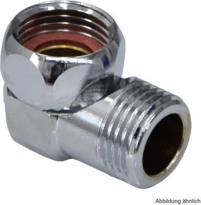 Produktbild von MORA Anschlusswinkel für Brauseschläuche, mit Dichtung, 1/2" x 1/2", 630470AE