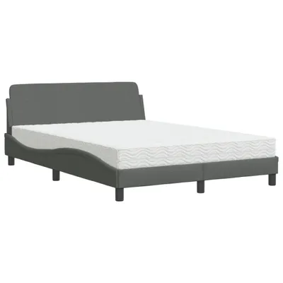 Produktbild von Bett mit Matratze "Dover" Dunkelgrau 120x200 cm Stoff