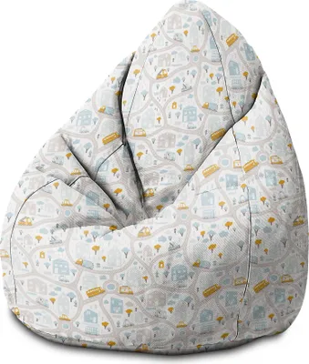 Produktbild von Dreamroots Bean Bag Kinder mit füllung, Bodenkissen Kinder Sitzsack, Sitzsack Kinderzimmer 70x70x105 cm, Sitzkissen Boden Kinder, On the Road