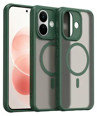 Image de Coque de protection MagSafe pour smartphone Xiaomi Redmi Note 17 Pro 5G, en silicone, avec protection pour l'appareil photo, finition mate, couleur verte