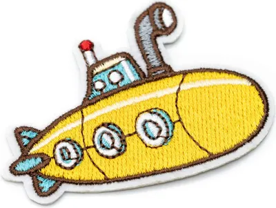 Produktbild von U-Boot Bügelbild Aufnäher Aufbügler Miniblings Uboot Schiff Marine 67mm gelb