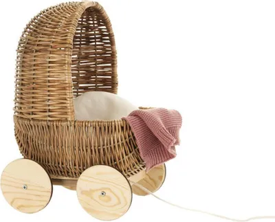 Image de Poussette rétro en osier pour poupées, Egmont Toys