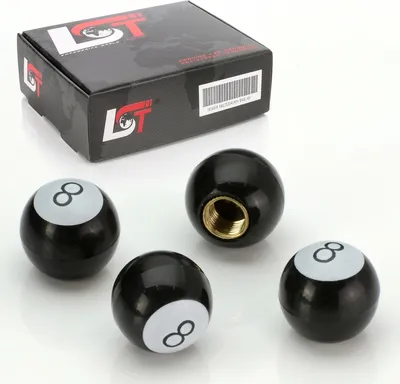 Produktbild von 4X Ventilkappe Reifenventil Billard Kugel Pool 8 Ball Schwarz Für Pkw Motorrad