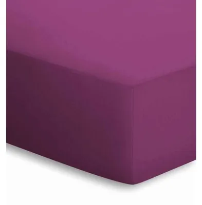 Produktbild von Schlafgut Jersey Spannbettlaken Mako Spannbetttuch 100% Baumwolle Rundumgummi waschbar pflegeleicht hochwertig strapazierfähig 140x200 cm Beere