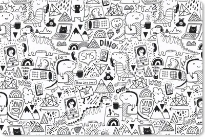 Produktbild von MuchoWow® Mauspad Mousepad Muster - Dinosaurier - Telefon 27x18 cm - Mousepads - Maus Mat - Pad - Mausunterlage - Büroartikel - Desk Matten