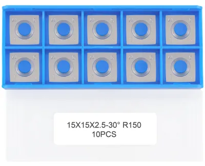 Hartmetall-Wendeschneidplatten 15x15x2,5 mm, R150, 10 Stück