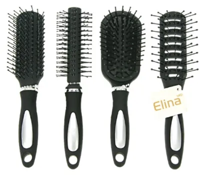 Produktbild von Elina Haarbürste mit Gummigriff, 17 cm, 4 Stück