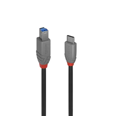 Obrázek produktu pro Lindy 3m USB 3.2 Typ C an B Kabel Anthra Line - Kabel - Digital/Daten