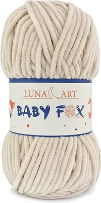 Produktbild von Luna Art Baby Fox Wolle 100g Beigeton - Weich & Ideal für Kinderprodukte