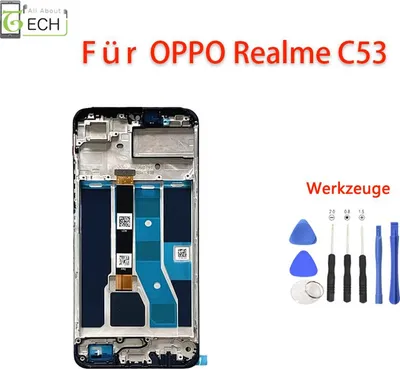 Produktbild von Für Oppo Realme C53 RMX3760 LCD Display mit Rahmen Touchscreen Bildschirm