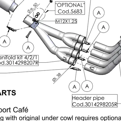 Immagine prodotto di Supporto in acciaio inossidabile per marmitta LeoVince, compatibile con Honda CB 650 R del 2019