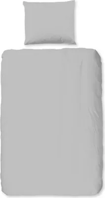 Productafbeelding van Good Morning Dekbedovertrek "uni dessin" - Grijs - (140x200/220 cm) - Katoen