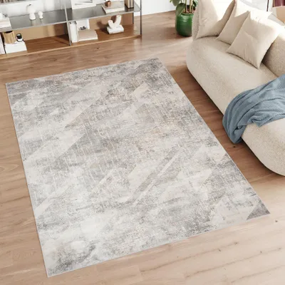 Produktbild von Teppich Wohnzimmer Schlafzimmer Kurzflor Modern Meliert Design Grau Creme  240 x 330 cm