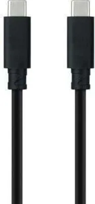 Produktbild von NANOCABLE 10.01.4100 - Kabel USB 3.1 Gen2 10Gbps 5A, 4K/60Hz, USB-C/M-USB-C/M, Schwarz, 0,5 m