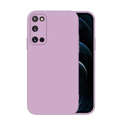 Produktbild von Hülle für Samsung Galaxy S20 mit 9H Displayglas Displayschutz Plus Case Cover Bumper Silikon Softgrip Schutzhülle Farbe: Lila