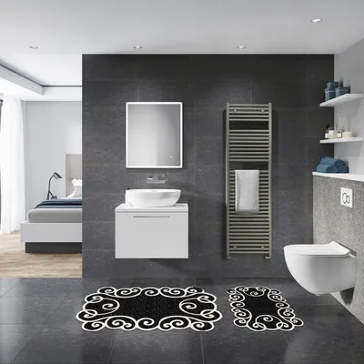 Immagine prodotto di Mijolnir, Nixie- ANR1484, Nero, Tappetini da bagno, 1300 gr/m², 100% POLIESTERE