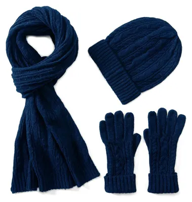 Produktbild von Omgoods – 3-in-1 Winter-Set für Damen: Mütze, Handschuhe und Schal