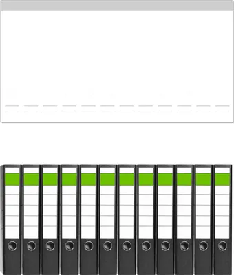 Produktbild von Wallario 12 Stück schmale Ordner inkl. Klebeetiketten mit Motive Weiß -  Set mit Rückenschildern / Ordnerrücken Stickern