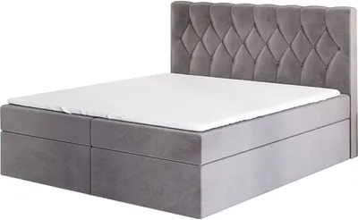 Produktbild von Boxspringbett EIRIK 180 x 200 mit 2 Bettkästen, Bonell-Matratze und Topper. Farbe: Grau