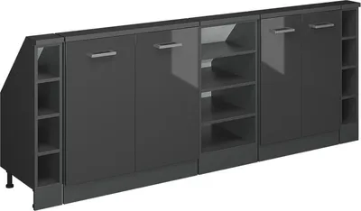 Produktbild von Dachschrägenschrank-Set Vicco Rion Anthrazit Hochglanz 5er Set, Model 56026