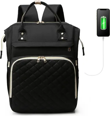 Obrázek produktu pro Přebalovací batoh, velký přebalovací batoh s multifunkčními kapsami pro miminko, USB nabíjecí port, popruhy na kočárek, 3 tepelné kapsy na kojenecké lahve (černý)