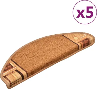 Obrázok produktu pre Nášľapy na schody samolepiace 5 ks 65x21x4 cm béžové