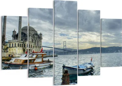 Produktbild von Bild auf Leinwand - Leinwandbild - Architektur asien boot brücke - 150x100cm - Wand Bild - Wanddeko - Leinwanddruck - Bilder - Kunstdruck - Leinwand bilder - Wandkunst - EA150x100-2102